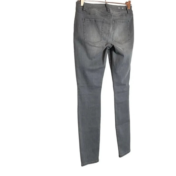 𝅺CAbi | Zipper Skinny Moto Jeans Distressed Denim Stretch Gray #5167 - Picture 5 of 8